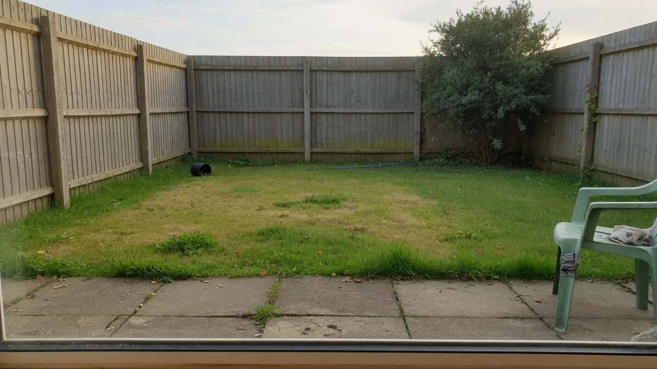 Garden before AI home design redesign