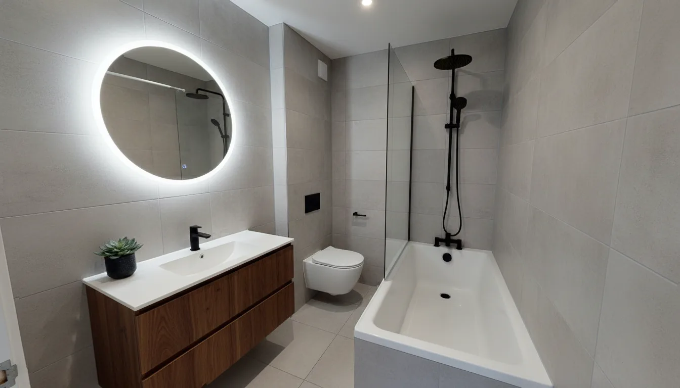Bathroom after modern spa redesign