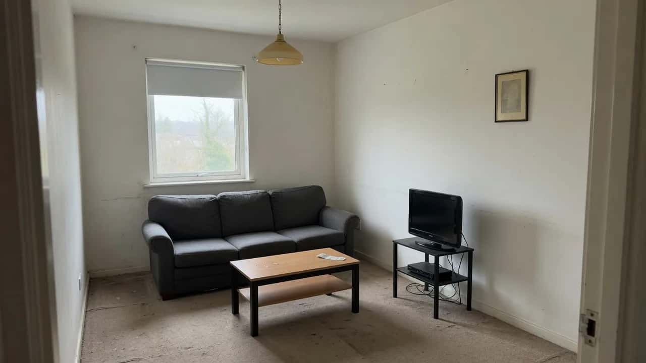 Living room before AI interior design redesign
